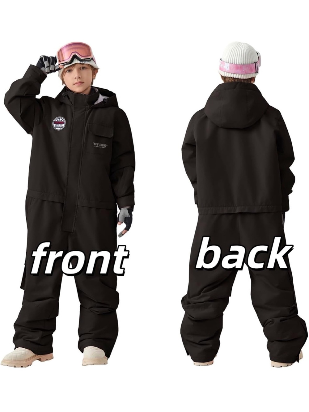 NWOT HOTIAN Boys/Girls One Piece Ski Suit Overalls Windproof Waterproof - Picture 6 of 9